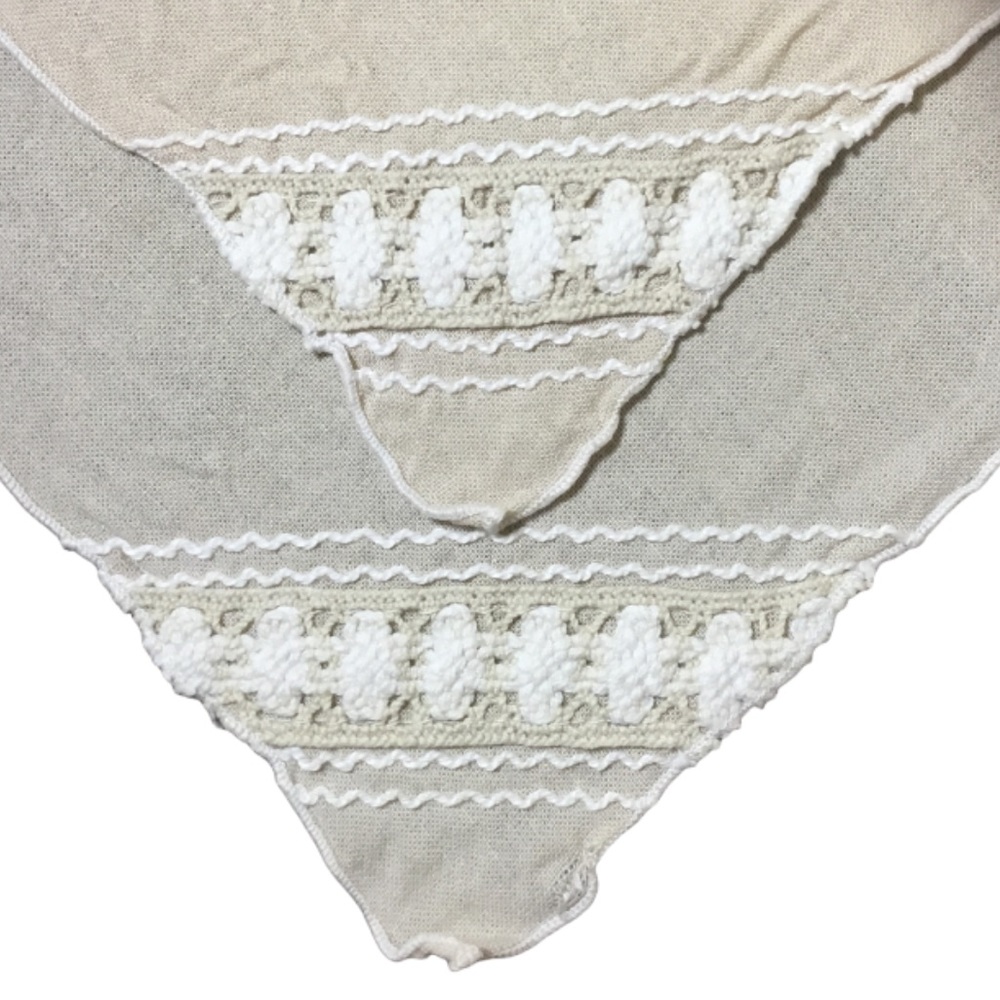 6 Vintage Cloth Cocktail Napkins Embroidered Corner Ivory Cream Classic Linens